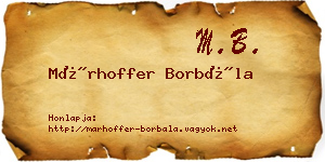 Márhoffer Borbála névjegykártya